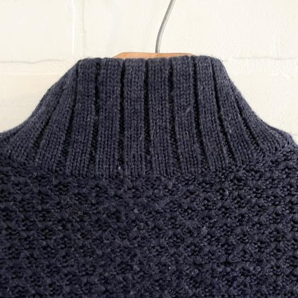 Ports 1961 Women’s Sweater Knit Cardigan Full Zip merino wool Bell sleeve Navy S - Picture 11 of 11